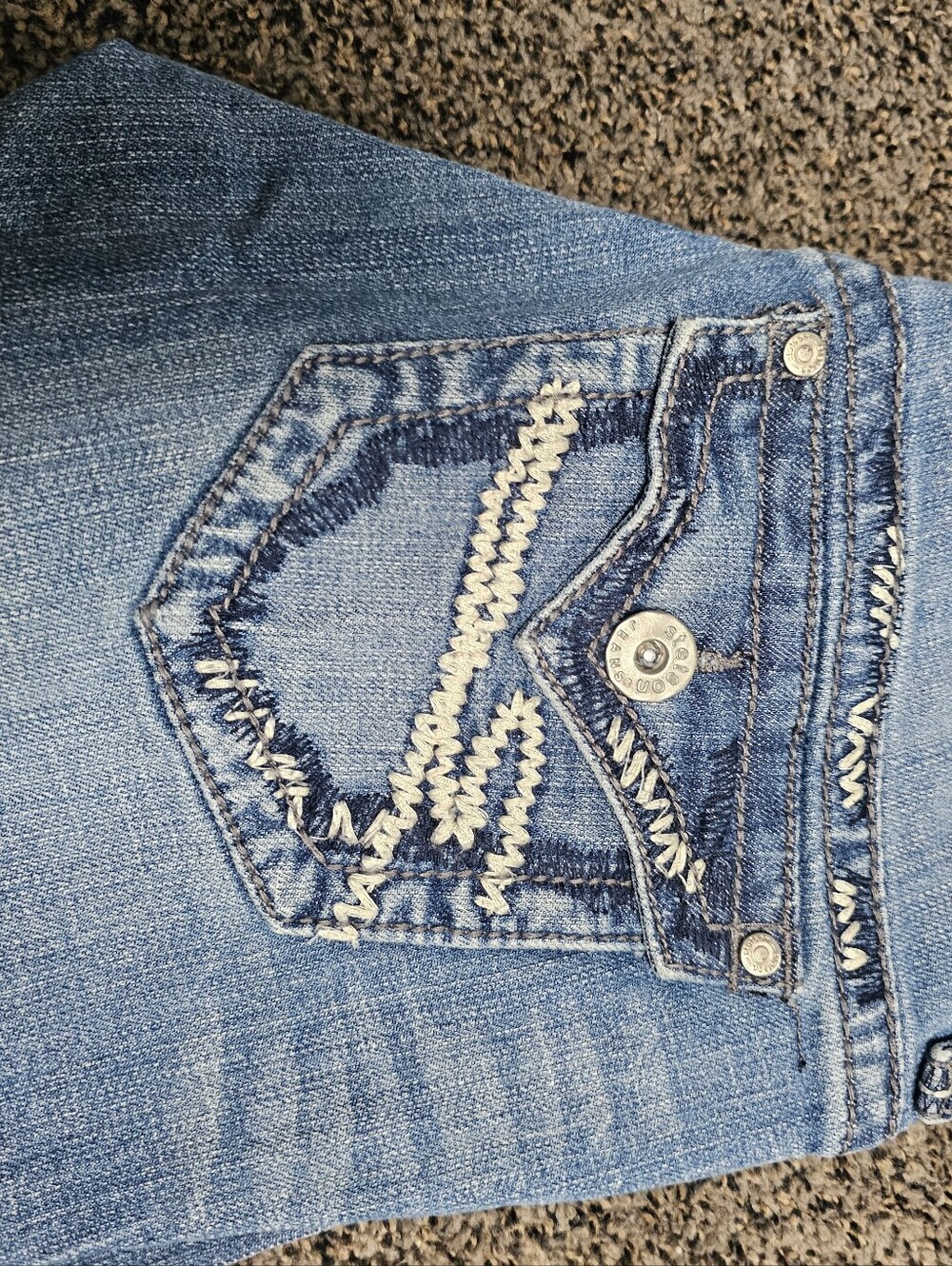 Stetson Light Blue Boot-Cut Jeans with Cream Contrast Stitching